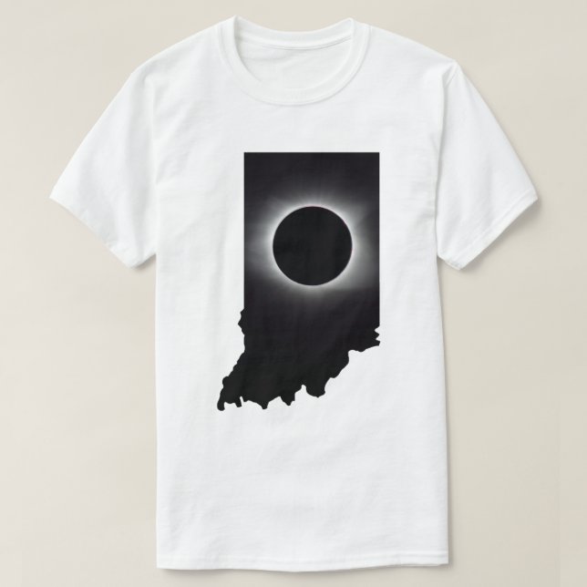 2024 Gesamter Solar Eclipse Indiana T - Shirt (Design vorne)