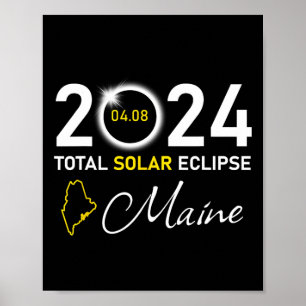 2024 Gesamter Solar-Eclipse-Maine-Staat Poster