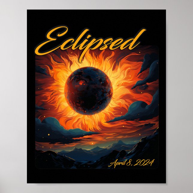 2024 Gesamter Sonnenmond-Total Poster (Vorne)