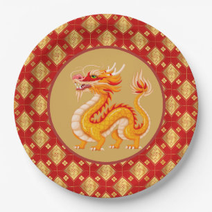 2024 Goldener Drache Pappteller