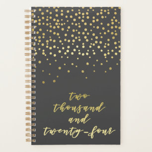 2024 - Goldschrift Typografie & Confetti Glamour Planer