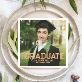 2024 Graduate Personalisiert Foto Grad Party Serviette