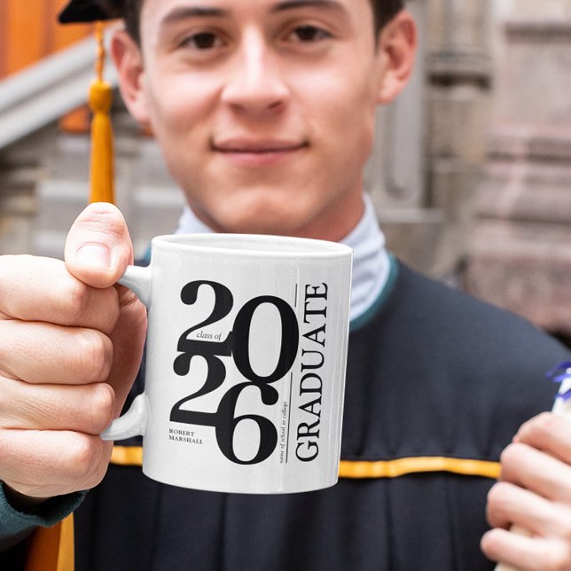 2024 Graduate Trendy Black Abschluss Kaffeetasse (Von Creator hochgeladen)