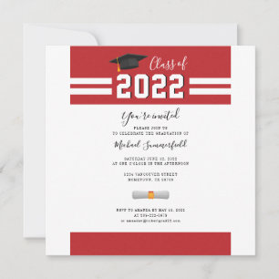 2024 Graduationspartei - Rote Grad Einladung