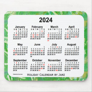 2024 Green Holiday Art Calendar von Janz Mouse Pad Mousepad