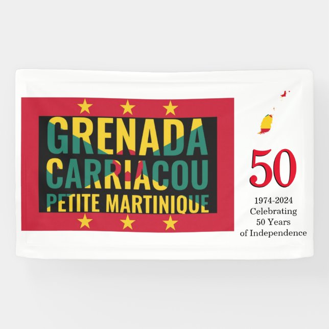 2024 GRENADA 50 Jahre Unabhängigkeit Banner (Horizontal)