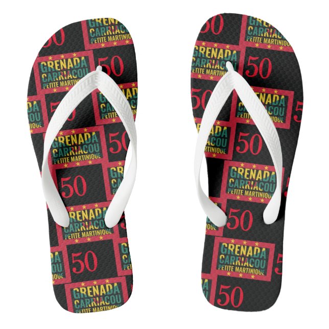 2024 GRENADA 50 Jahre Unabhängigkeit Flip Flops (Fußbett)