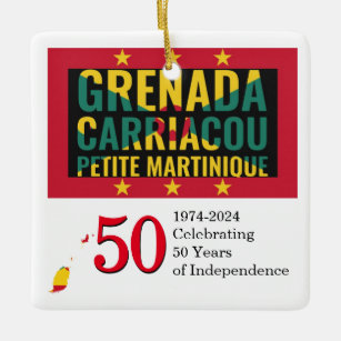 2024 GRENADA 50 Jahre Unabhängigkeit Keramikornament