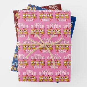 2024 Große Schwester Tiger Liebe Herz Geschenkpapier Set
