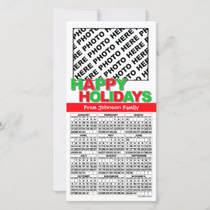 2024 Happy Holidays Kalender Fotokartenfamilie Feiertagskarte
