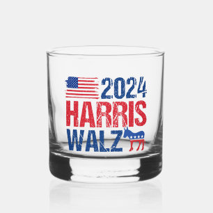 2024 Harris Walz-Demokrat, Donkey-Wahl Whiskyglas