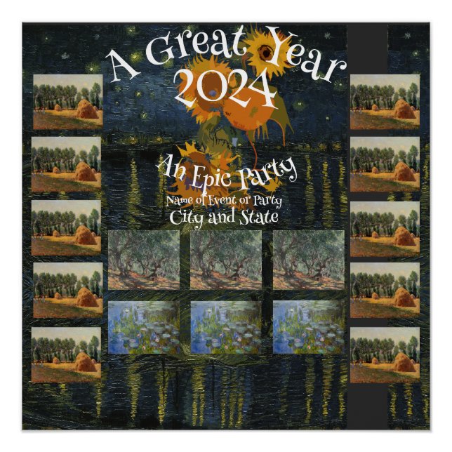 2024 Hochzeitsfeier Feiertag Cocktail Poster (Vorderseite)