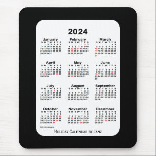 2024 Holiday Two Tone Black Calendar von Janz Mousepad