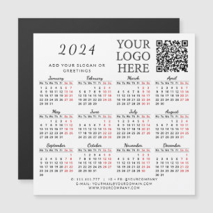 2024 Ihr QR-Logo-Kalender für den Geschäftskalende Magnetkarte