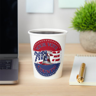 2024 Ihre Stimme zählt Liberty Bell USA Flag Pappbecher
