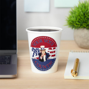 2024 Ihre Stimme zählt Uncle Sam Pappbecher