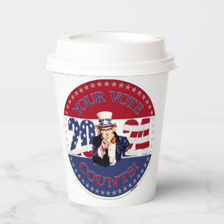 2024 Ihre Stimme zählt Uncle Sam USA Flag Pappbecher