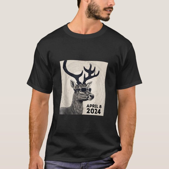 2024 Insgesamt Sun Moon Eclipse 8. April Rehbeobac T-Shirt (Vorderseite)