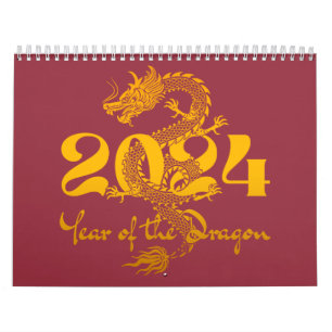 2024 Jahr des chinesischen Drachen-Neujahrs Kalender