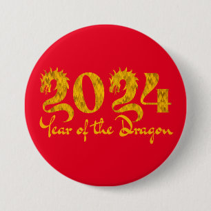 2024 JAHR DES DRACHEN GOLD BUTTON