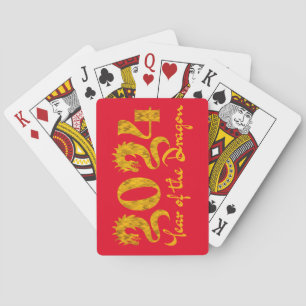 2024 JAHR DES DRACHEN GOLD SPIELKARTEN