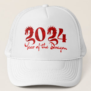 2024 JAHR DES DRACHEN ROT TRUCKERKAPPE