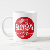 2024 Jahr des Drachen rot weiß