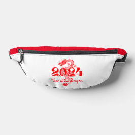 2024 Jahr des Drachen weiß rot Bauchtasche