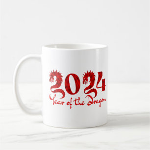 2024 JAHR DES DRAGONS ROT KAFFEETASSE