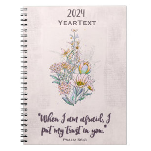 2024-Jahr-Notebook Psalm 56:3 Notizblock