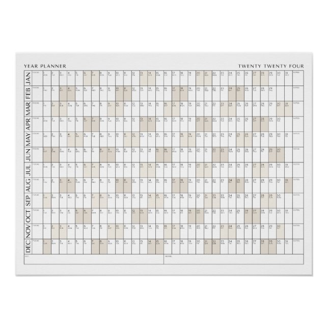 2024-Jahr-Planer-Büroorganisationskalender Poster (Vorderseite)