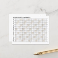 2024-Jahres-Planer, Familienname Office-Kalender