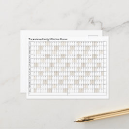 2024-Jahres-Planer, Familienname Office-Kalender Postkarte