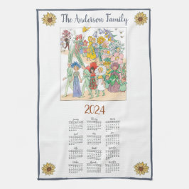2024-Jahrkalender Elsa Beskow | Benutzerdefiniert Geschirrtuch