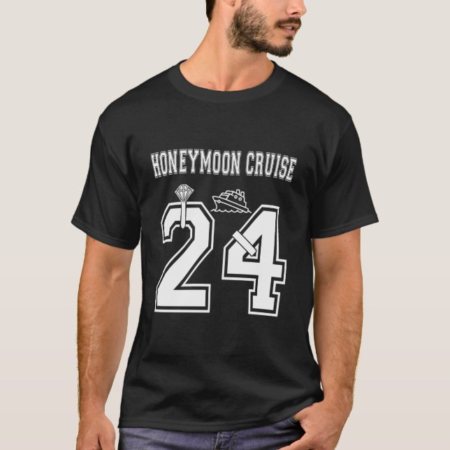 2024 Just Married Honeymoon Cruise Newlyweds Ehefr T-Shirt (Vorderseite)