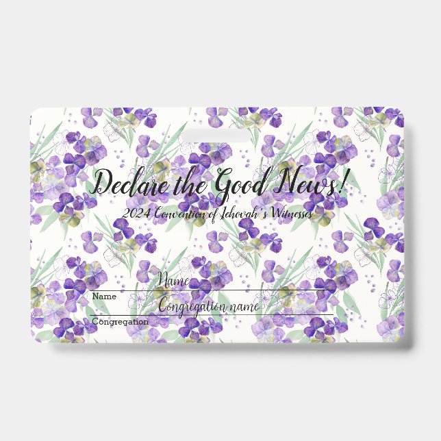 2024 JW convention Hydrangeas  Ausweis (Vorderseite)