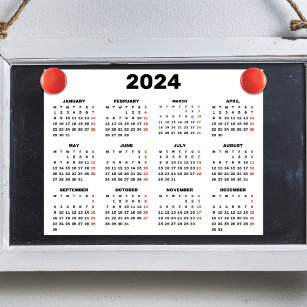 2024 Kalender 12 Monat Schwarz-Weiß-Bürowand Fotodruck