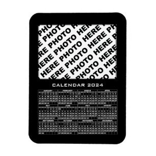 2024 Kalender 1 Fotos Magnet Schwarz hinzufügen