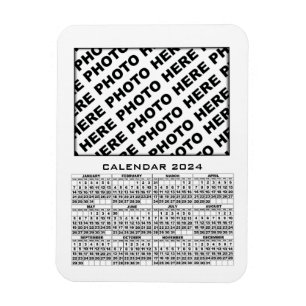 2024 Kalender 1 Fotos Magnet Weiß hinzufügen