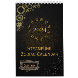 2024 Kalender der Steampunk-Astrologie Zodiac-Zeic
