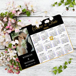 2024 Kalender: Elegantes Script-Foto Save the Date Magneteinladung