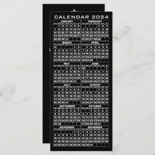2024 Kalender Feiertage Rackkarte Schwarzer Baum