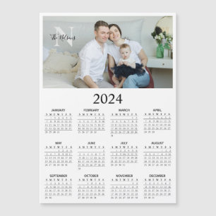 2024 Kalender für das Magnetogramm des Fotos Magnetkarte