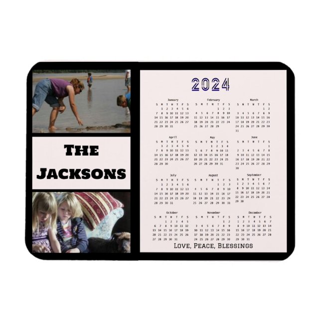 2024 Kalender für Fotografen aus der Neujahrsfamil Magnet (Horizontal)