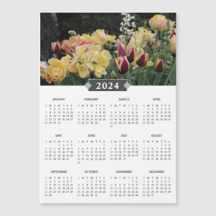 2024 Kalender Gelbes Blumengarten Magnet