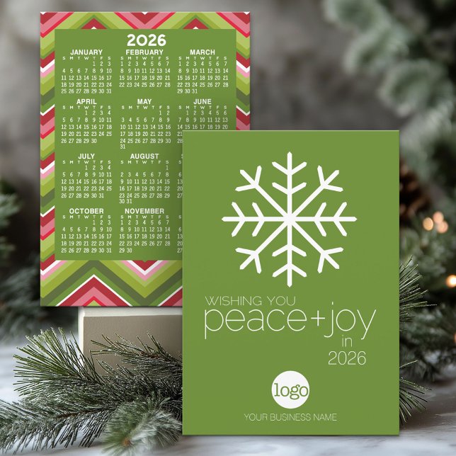 2024 Kalender, Logo Modern Business Weihnachtskart Einladung (2026 Calendar on a Business Holiday Card)