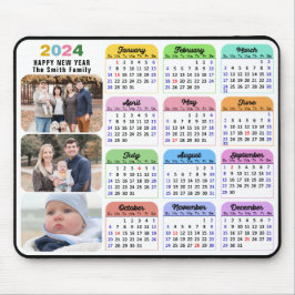 2024 Kalender Minimalistischen 3 Familie Foto farb Mousepad