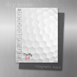 2024 Kalender mit einem Golfball - Blasen Monate Magnetisches Trockenlöschblatt<br><div class="desc">Ein Kalender 2024 mit einem Golfball im Hintergrund. Für fortgeschrittene Benutzer können Sie den erweiterten Designbereich aufrufen und die Farben des Kalenders ändern.</div>