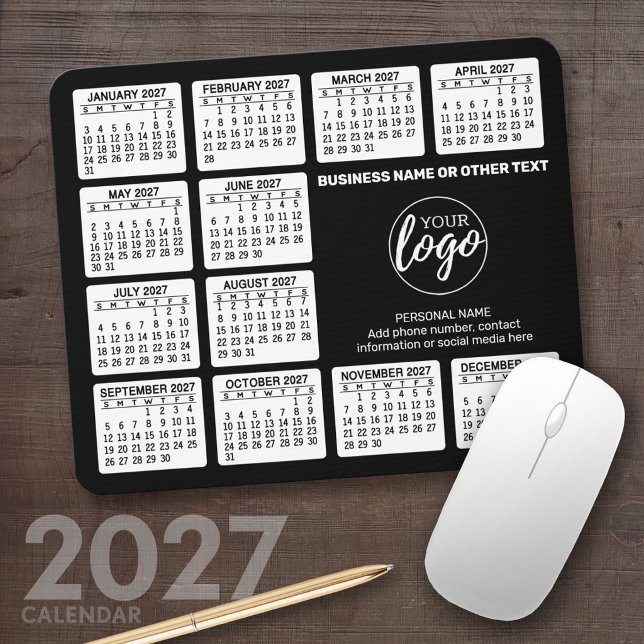 2024 Kalender mit Logo, Kontaktinformationen Schwa Mousepad (2027 Calendar Mousepad)