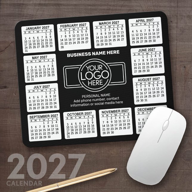 2024 Kalender mit Logo, Kontaktinformationen Schwa Mousepad (2027 Calendar Mousepad)